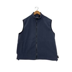 Guide Series Mens Fleece Vest Sz M Gray Full Zip Drawstring Side Pockets Outdoor